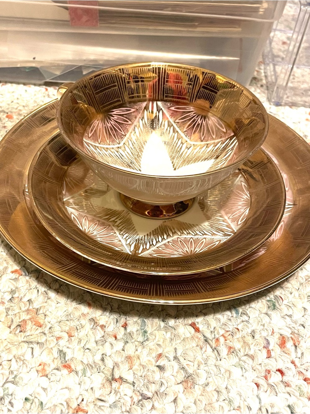 Bareuther Bavarian Triple Cup & Saucer Set